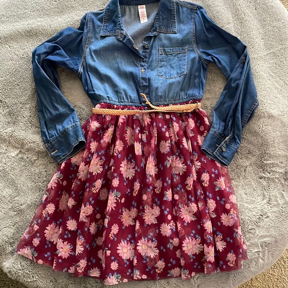 Chambray top girls Justice dress